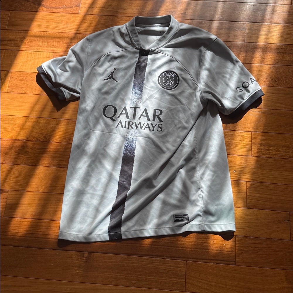 Jordan PSG Gray and Black Soccer Jersey